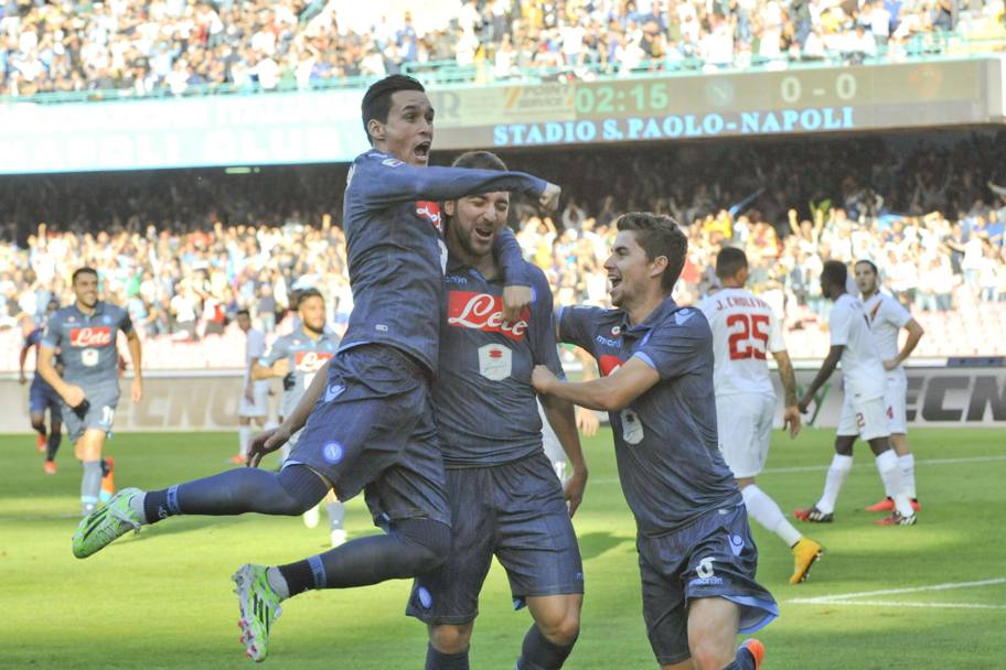 Questa è stata la settimana d&#39;oro di Gonzalo Higuain: nei 3 turni di campionato (con Verona, Atalanta e oggi la Roma) ha finora segnato 5 gol.